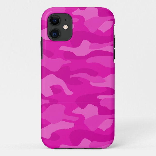 Shocking Pink Monocolor Camo Case-Mate iPhone Case (Back)