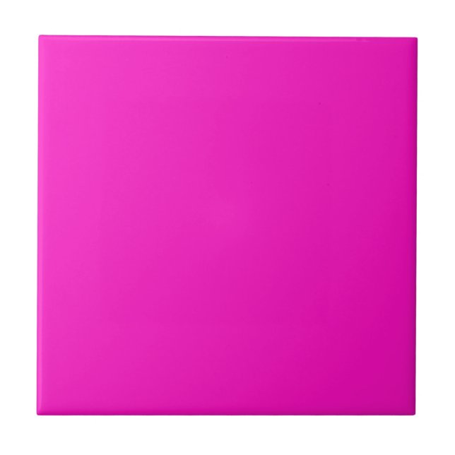 Shocking Pink Solid Color Ceramic Tile (Front)