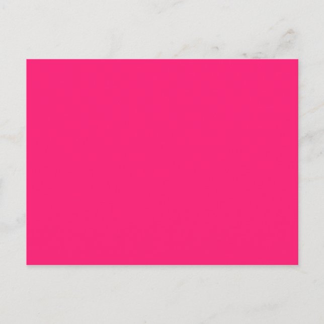 Shocking Pink Solid Color Customize It Postcard (Front)