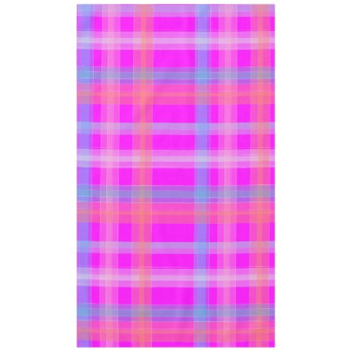 shocking pink stripe tartan plaid tablecloth