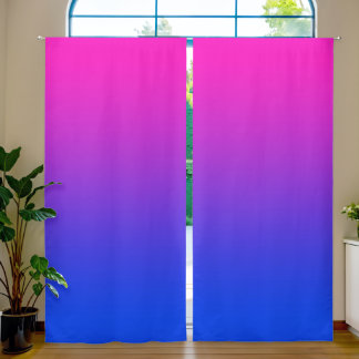 Shocking Pink Vibrant Blue Gradient Blackout Curtains