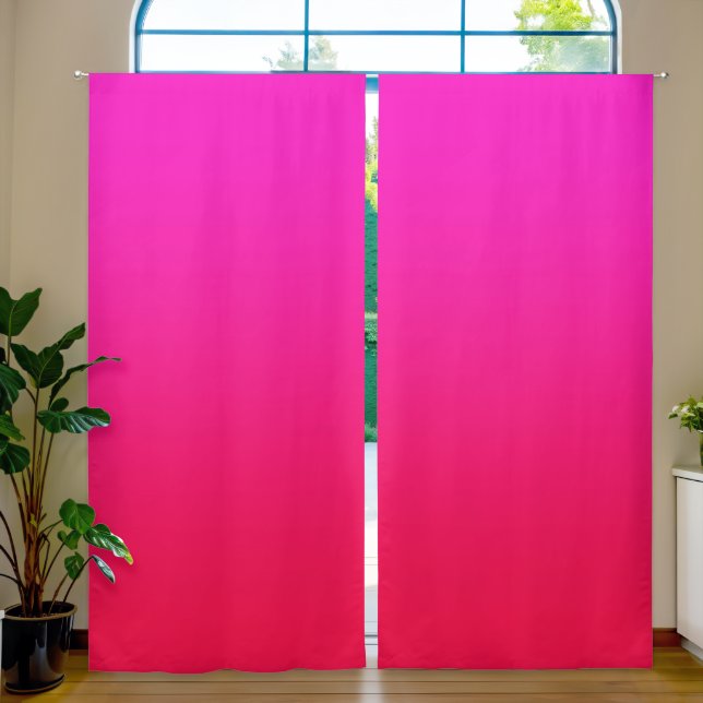 Shocking Pink Vibrant Red Gradient Blackout Curtains (Living Room)