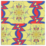 Shocking Red Beautiful Blue Classic Creamy design Fabric