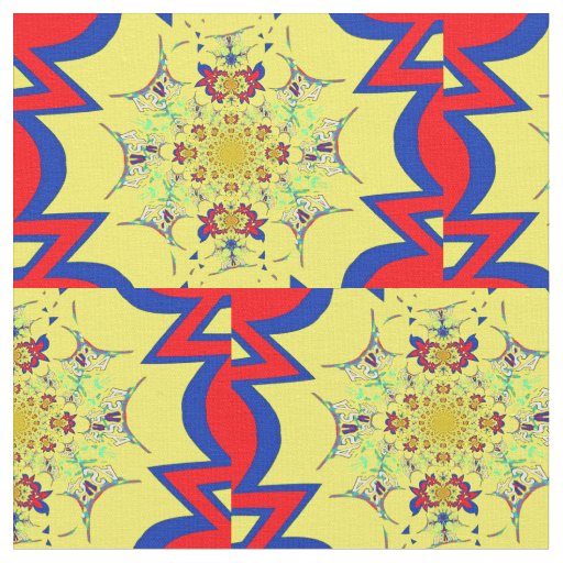 Shocking Red Beautiful Blue Classic Creamy design Fabric