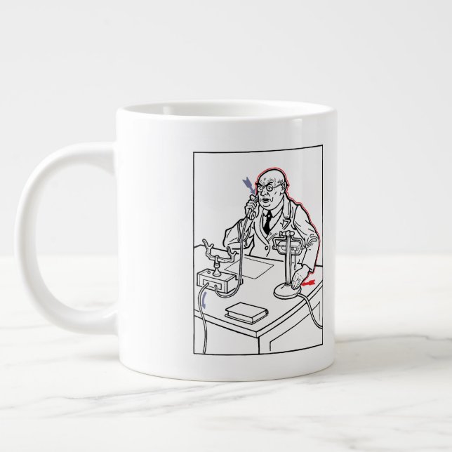 Shocking Telephone Call Giant Coffee Mug (Left)