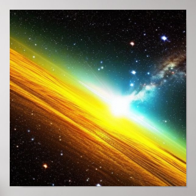 Shockwave of Gold in Space Poster (Front)