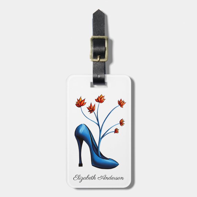 Shoe Addict High Heels Art Fashionista Luggage Tag (Front Vertical)