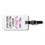 Shoe addict, text design, word art bag tag