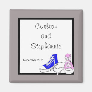 Shoe Blue/Pink Wedding Magnet Favor