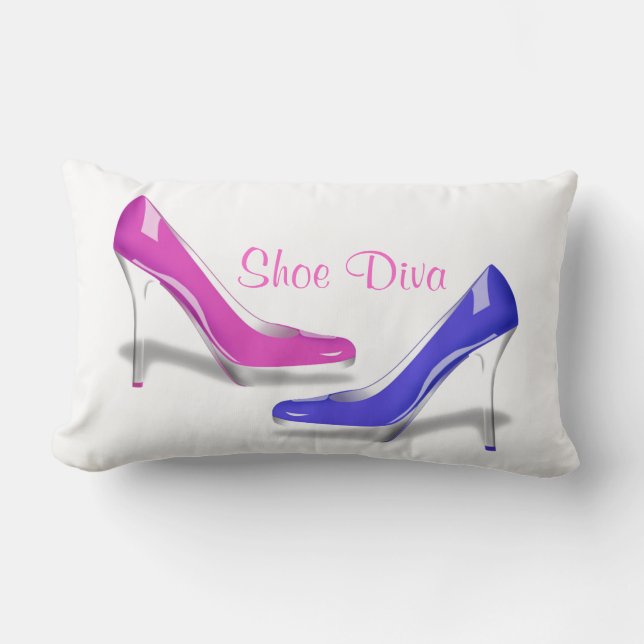 Shoe Diva - Shoes Make Me Happy High Heel Stiletto Lumbar Pillow (Front)