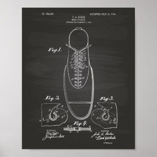Shoe Eyelet 1905 Patent Art Chalkboard Poster