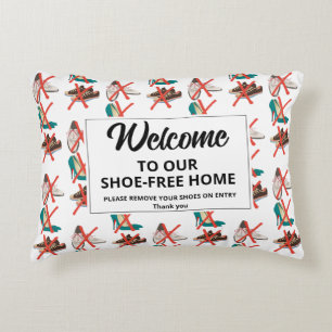 SHOE-FREE HOME Welcome Accent Pillow