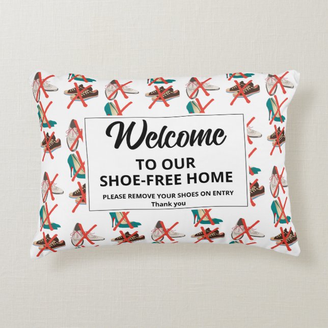 SHOE-FREE HOME Welcome Accent Pillow (Front)