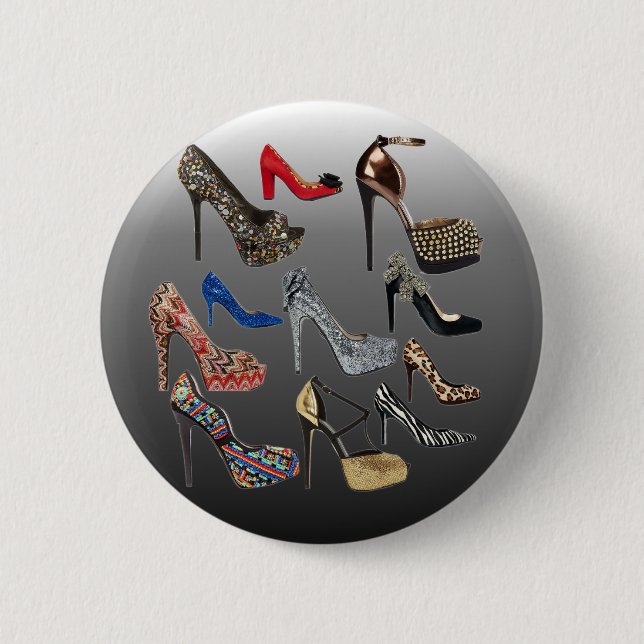 Shoe High Heels Collage Customize Button (Front)
