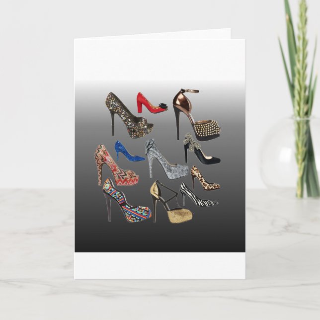 Shoe High Heels Collage Customize Card (Front)