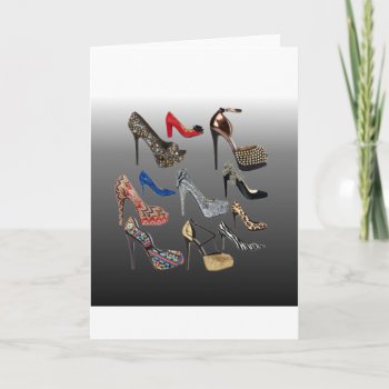 Shoe High Heels Collage Customize Card by Lorriscustomart at Zazzle