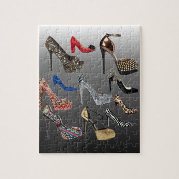 Shoe High Heels Collage Customize Jigsaw Puzzle by Lorriscustomart at Zazzle