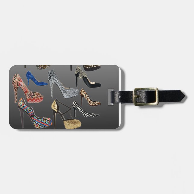 Shoe High Heels Collage Customize Luggage Tag (Front Horizontal)
