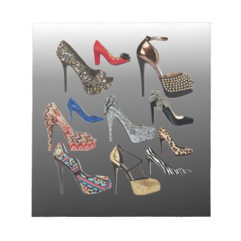 Shoe High Heels Collage Customize Notepad by Lorriscustomart at Zazzle