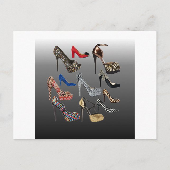 Shoe High Heels Collage Customize Postcard (Front)