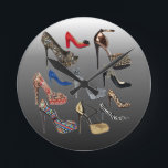 Shoe High Heels Collage Customize Round Clock<br><div class="desc">Shoe High Heels Collage Customize</div>