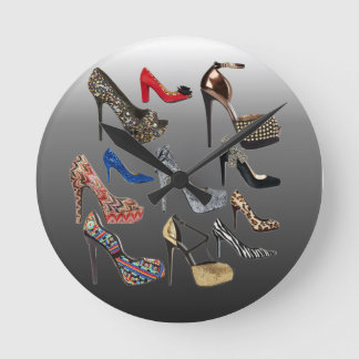 Shoe High Heels Collage Customize Round Clock