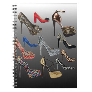 Shoe High Heels Collage Customize Spiral Note Book