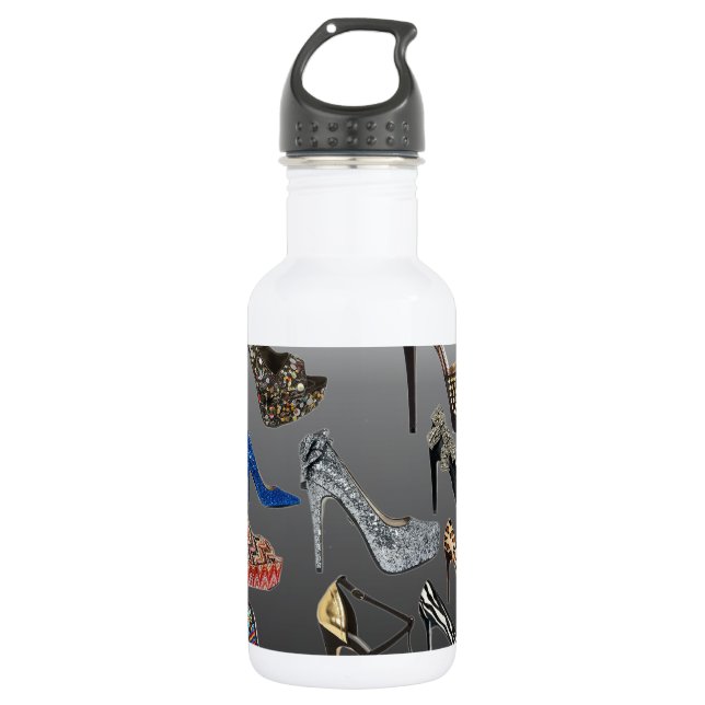 Shoe High Heels Collage Customize Stainless Steel Water Bottle (Front)