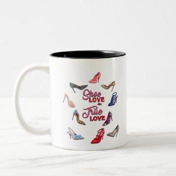 Shoe Love True High Heels Collage Stiletto Two-tone Coffee Mug by Lorriscustomart at Zazzle