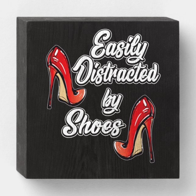 Shoe Lover High Heels Gift Women Shoes Wooden Box Sign (Front Horizontal)
