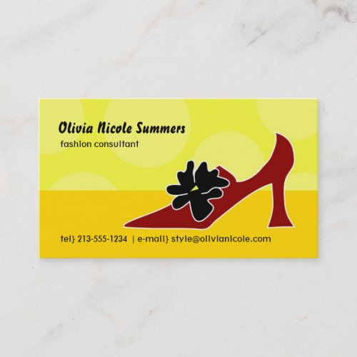 Shoe lover's calling card business cards