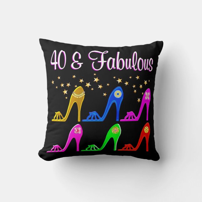 SHOE LOVING 40 YEAR OLD THROW PILLOW (Front)