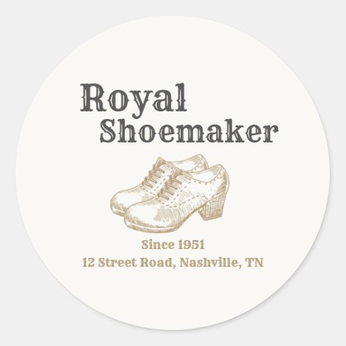 Shoe Maker Custom Design Classic Round Sticker
