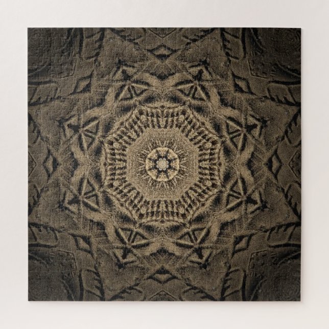 Shoe Prints in the Sand Mandala 2 Jigsaw Puzzle (Vertical)