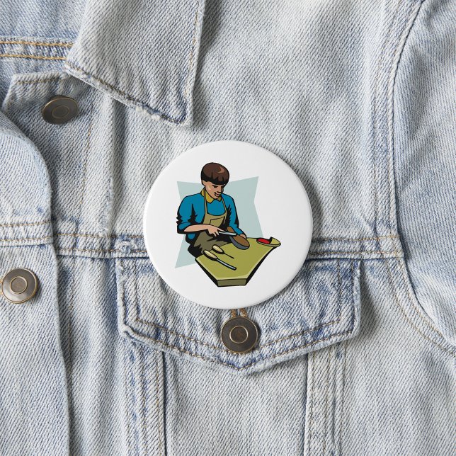 Shoe Repair Cobbler Vintage Shoemaker Button (Creator Uploaded)