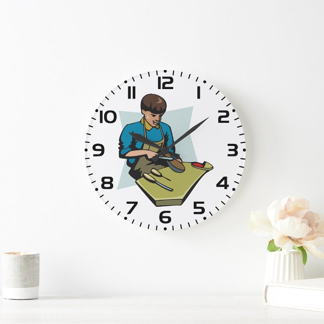 Shoe Repair Cobbler Vintage Shoemaker Large Clock (Creator Uploaded)