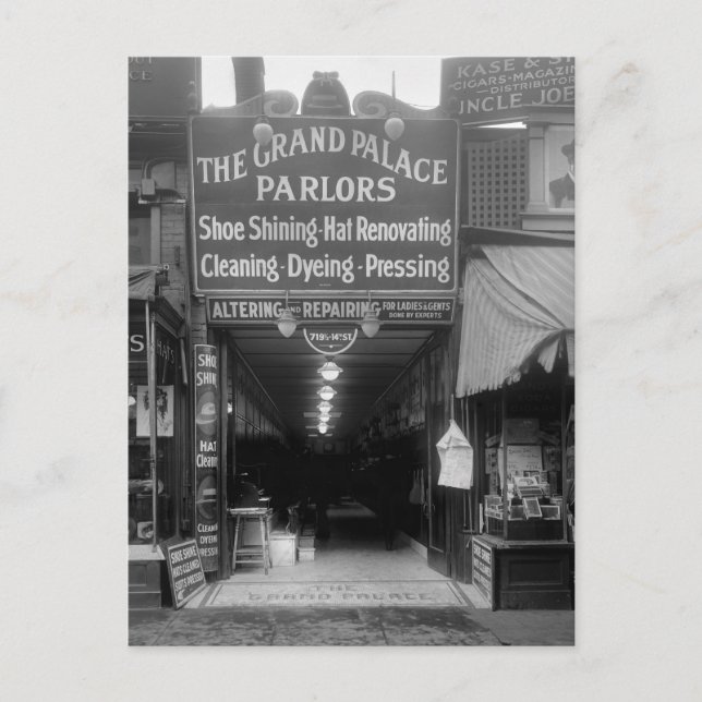 Shoe Shine Parlor, 1920s Postcard (Front)