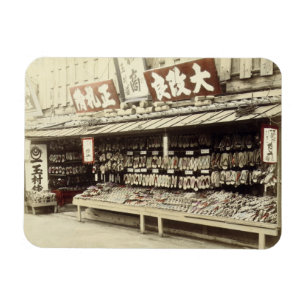 Shoe shop in Kyoto, c.1890 (hand-coloured photo) Magnet