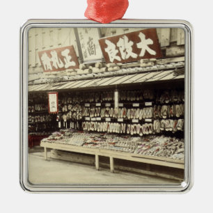 Shoe shop in Kyoto, c.1890 (hand-coloured photo) Metal Ornament