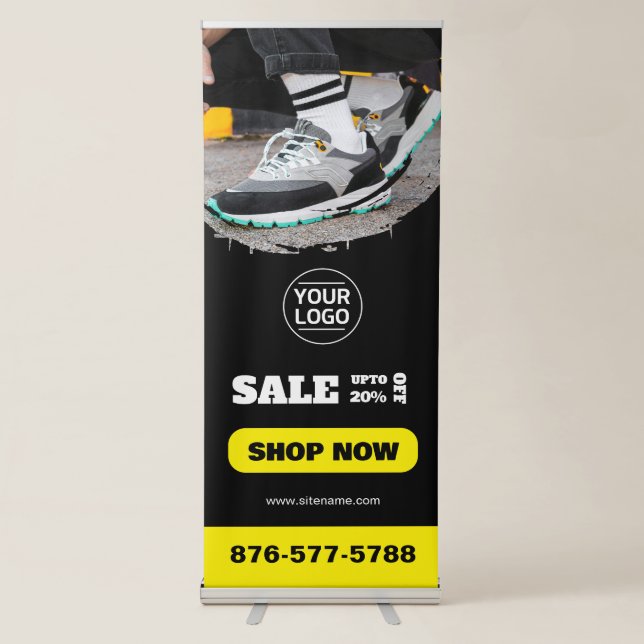 Shoe Shop Sale Vertical Retractable Banner (Front)