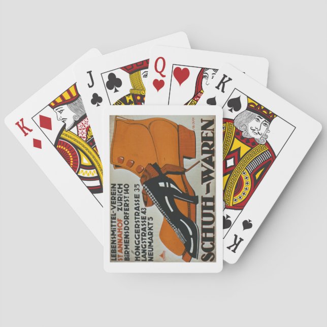 'Shoe Shops', Zurich (colour litho) Poker Cards (Back)
