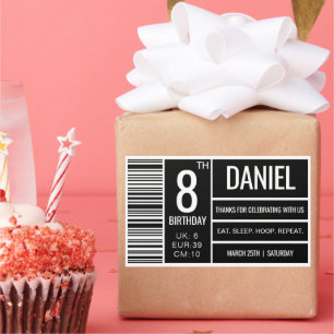 Shoe Sneaker Box Label, Sneaker Ball Favor Rectangular Sticker