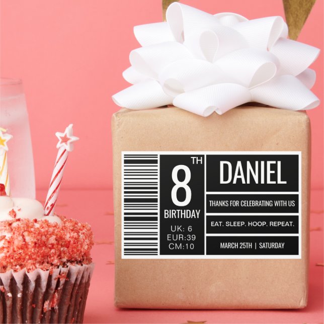 Shoe Sneaker Box Label, Sneaker Ball Favor  Rectangular Sticker (Party)