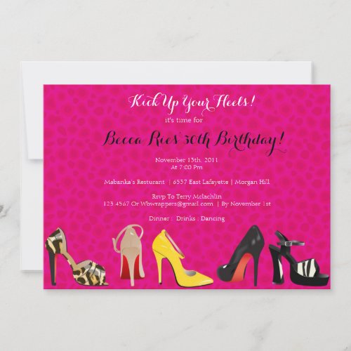 SHOE THEME Invitation _ Birthday or any occasion