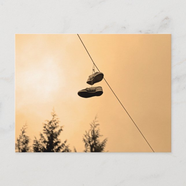 Shoe tossing postcard (Front)