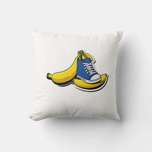 Shoe with bananas throw pillow (Front)