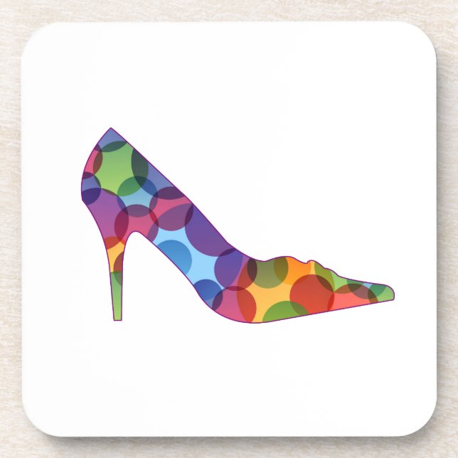 Shoe with colorful circles coaster (Front)