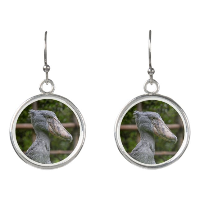 Shoebill (Balaeniceps rex) Earrings (Front)