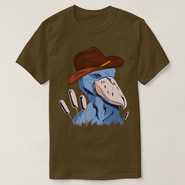 Shoebill Bird African Stork Bird Lover Cowboy Hat  T-Shirt (Design Front)