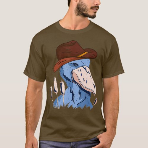 Shoebill Bird African Stork Bird Lover Cowboy Hat  T_Shirt